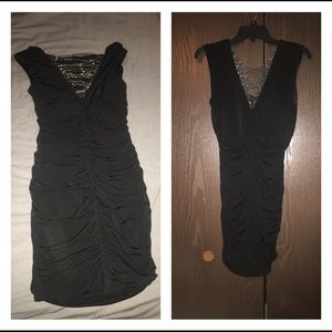Short black dress with jewels